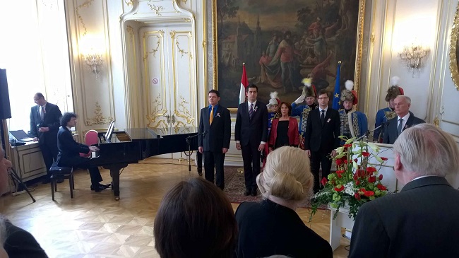 Március 15-ei megemlékezés a bécsi magyar nagykövetségen